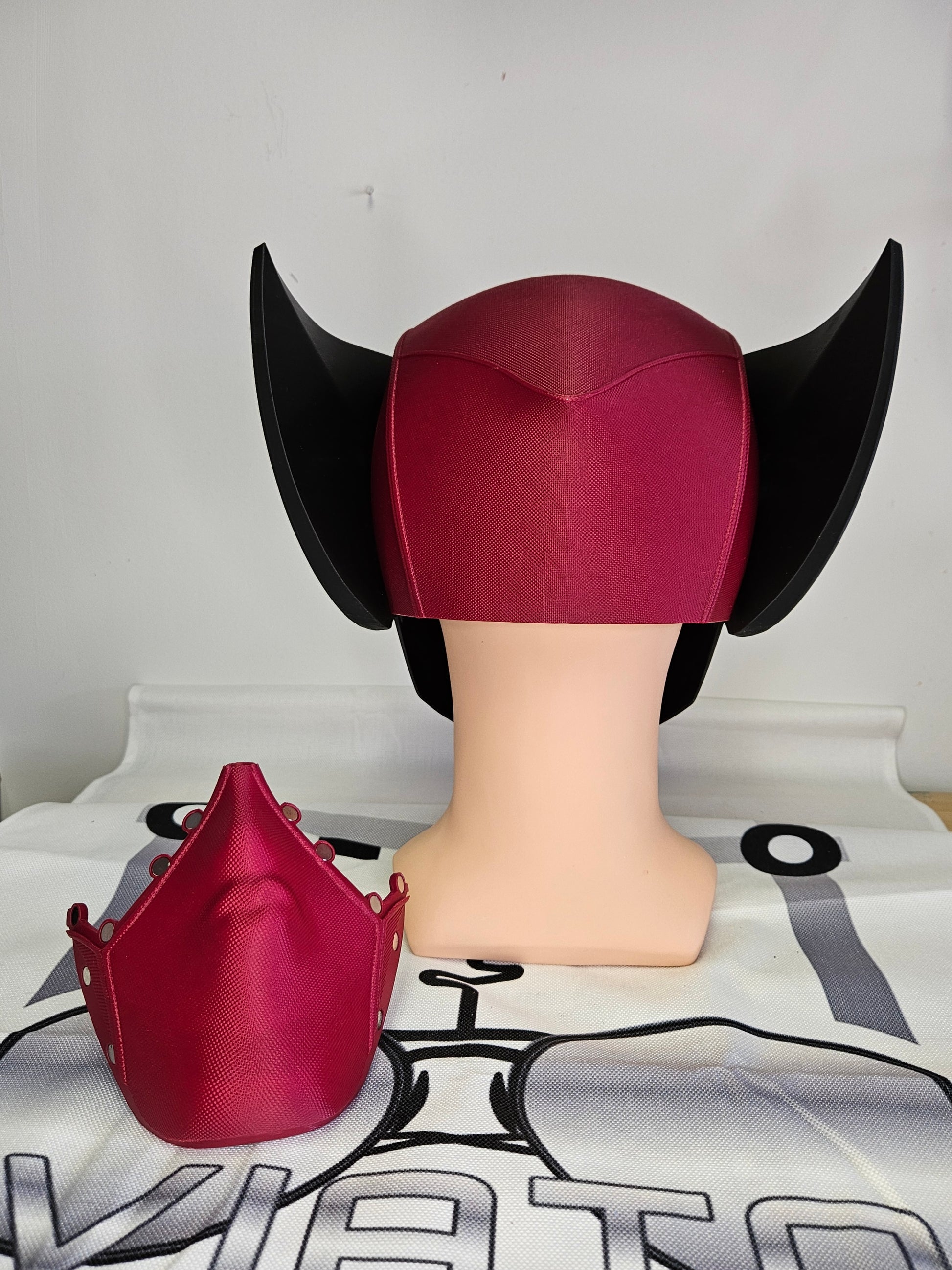 Deadpool and Wolverine mash up helmet. 3D Printed Poolverine cosplay prop by Aviator 3D Printing. Treat yourself or gift to a special person. Great for home office display, or to wear anytime. Get yours before the next Marvel Deadpool and Wolverine movie.