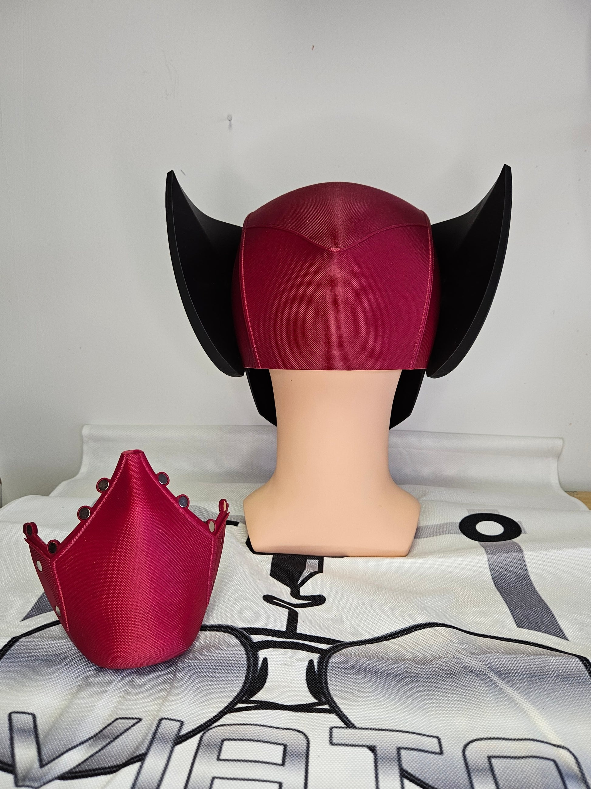 Deadpool and Wolverine mash up helmet. 3D Printed Poolverine cosplay prop by Aviator 3D Printing. Treat yourself or gift to a special person. Great for home office display, or to wear anytime. Get yours before the next Marvel Deadpool and Wolverine movie.