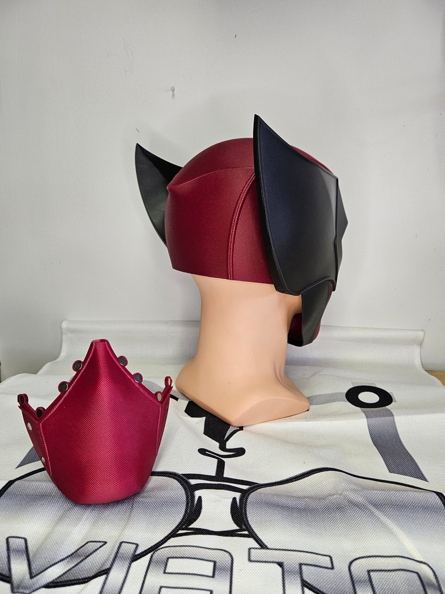 Deadpool and Wolverine mash up helmet. 3D Printed Poolverine cosplay prop by Aviator 3D Printing. Treat yourself or gift to a special person. Great for home office display, or to wear anytime. Get yours before the next Marvel Deadpool and Wolverine movie.