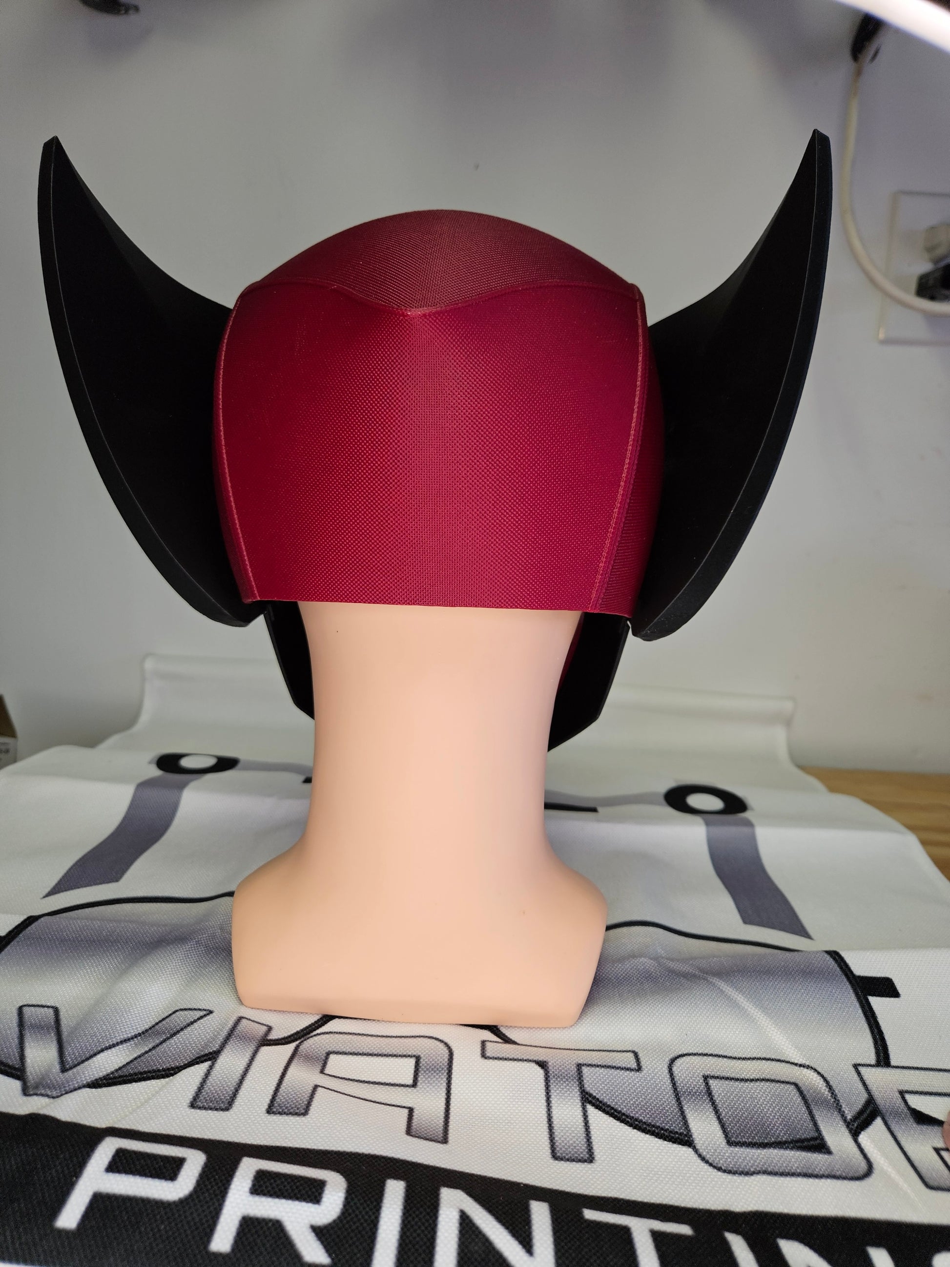 Deadpool and Wolverine mash up helmet. 3D Printed Poolverine cosplay prop by Aviator 3D Printing. Treat yourself or gift to a special person. Great for home office display, or to wear anytime. Get yours before the next Marvel Deadpool and Wolverine movie.