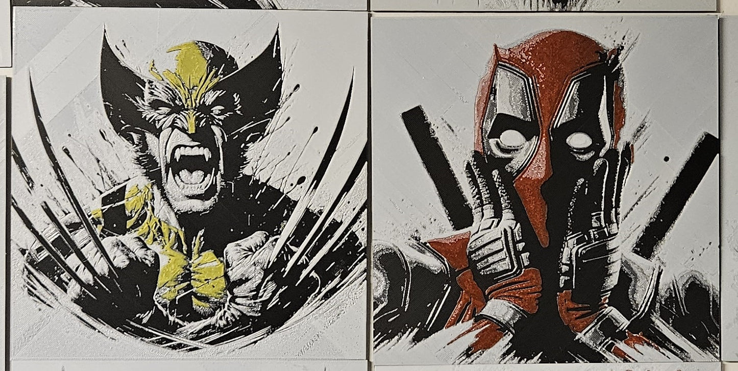 Deadpool and Wolverine inspired 3D printed Fan Art.