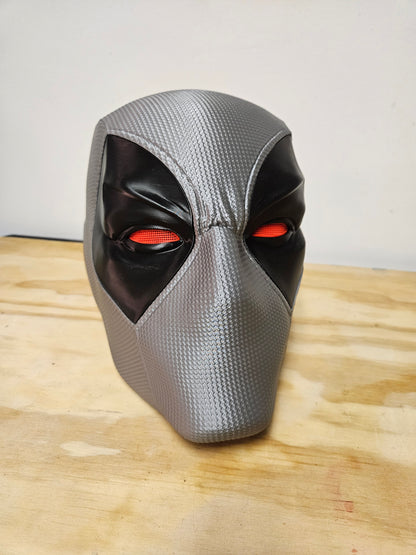 X-Force style Deadpool Marvel movie helmet for cosplay or display. Treat yourself or give as a gift for a special person. By Aviator 3D Printing.