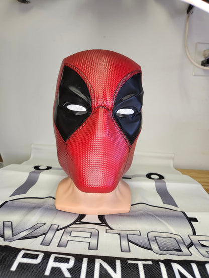 Classic red Deadpool  Marvel movie 3D Printed helmet for cosplay or display by Aviator 3D Printing LTD.